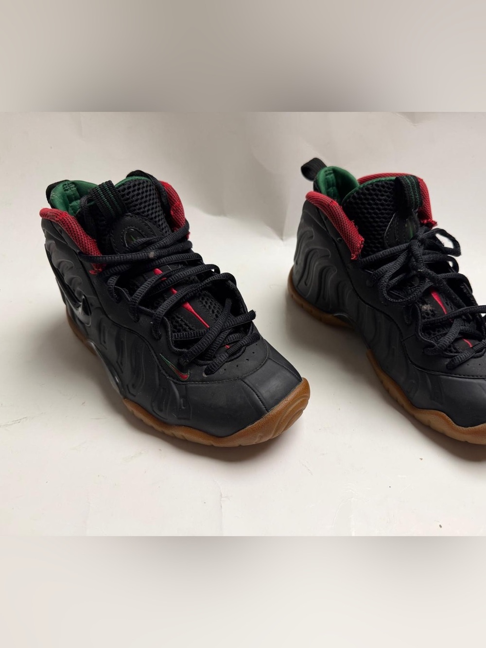 Nike Kids Black Sneakers with Red and Green Accents